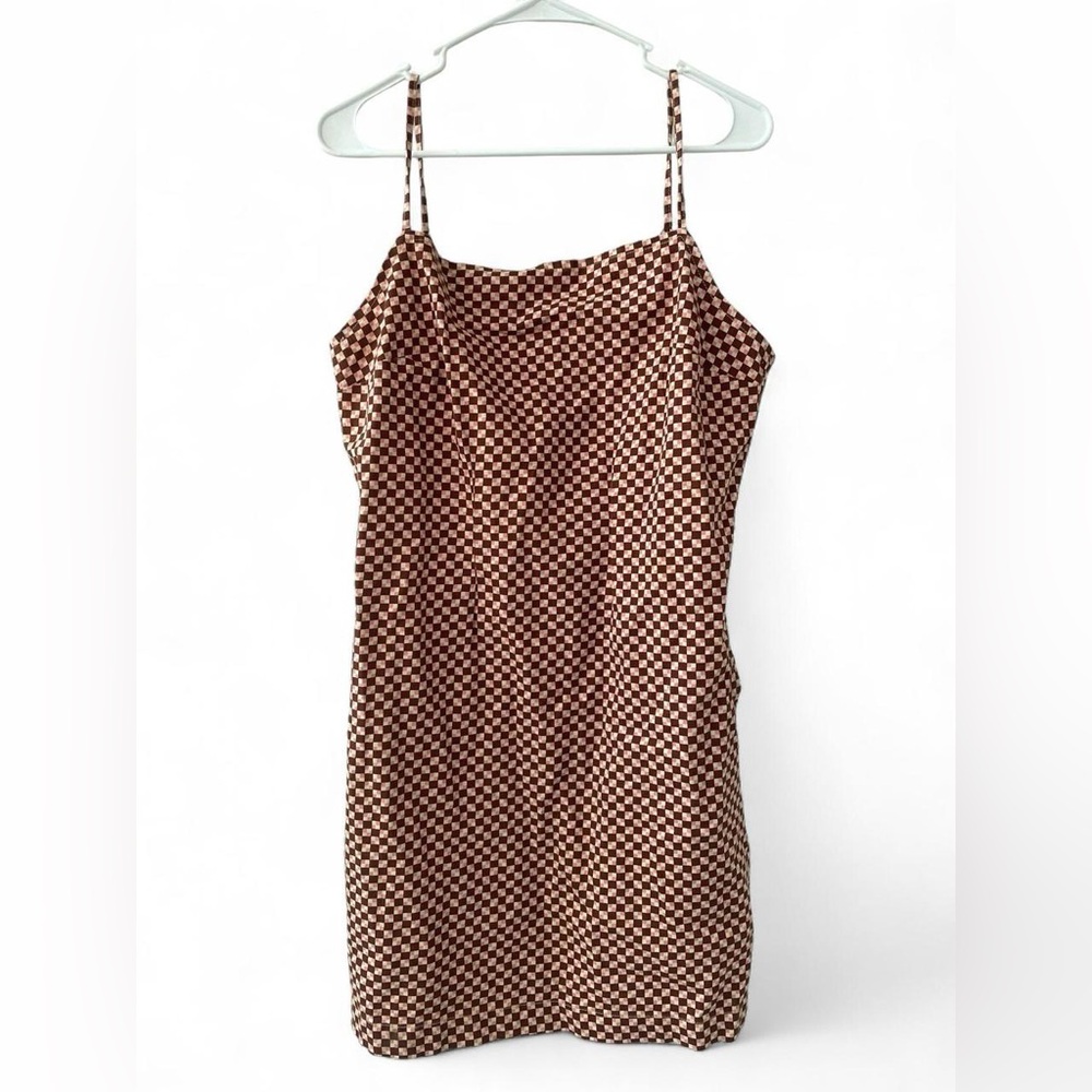 Levi's NWT Brown and Pink Checkerboard Dress